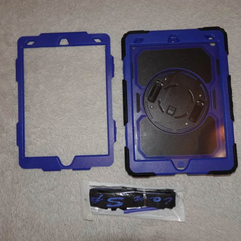 Shockproof iPad Case, Screen Protector, Pencil Holder, 360° Rotating Hand Stand